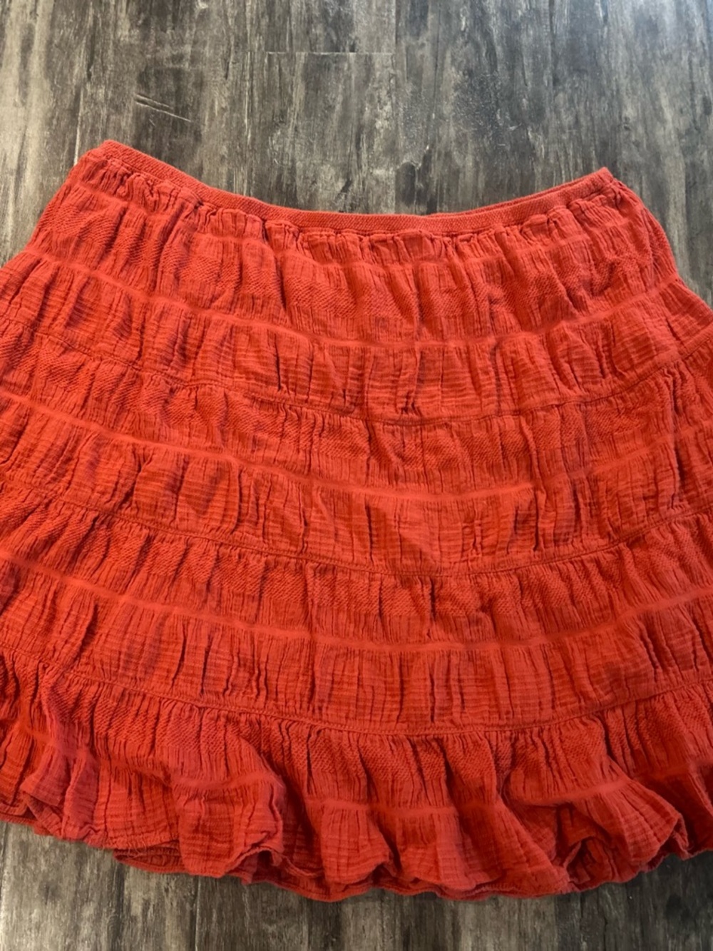 Studio M Red Tiered Ruffle A-Line Skirt